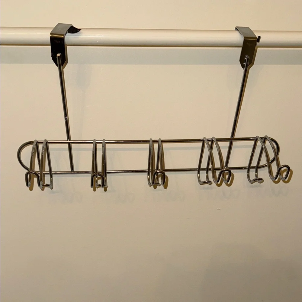 Black Metal Over-the-Door Hook Rack